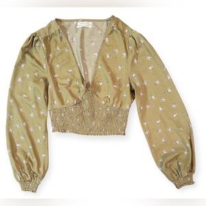 Urban Outfitters Floral V-Neck Crop Top